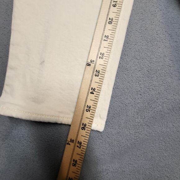 Old Navy Jeans Womens 8 Tan OG Straight Distressed Denim Stretch Button Fly - Picture 7 of 11